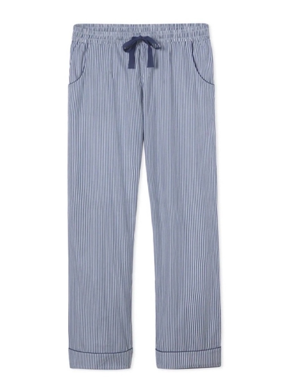 LAKE Striped Blue and White Cotton Pajama Pants - XL